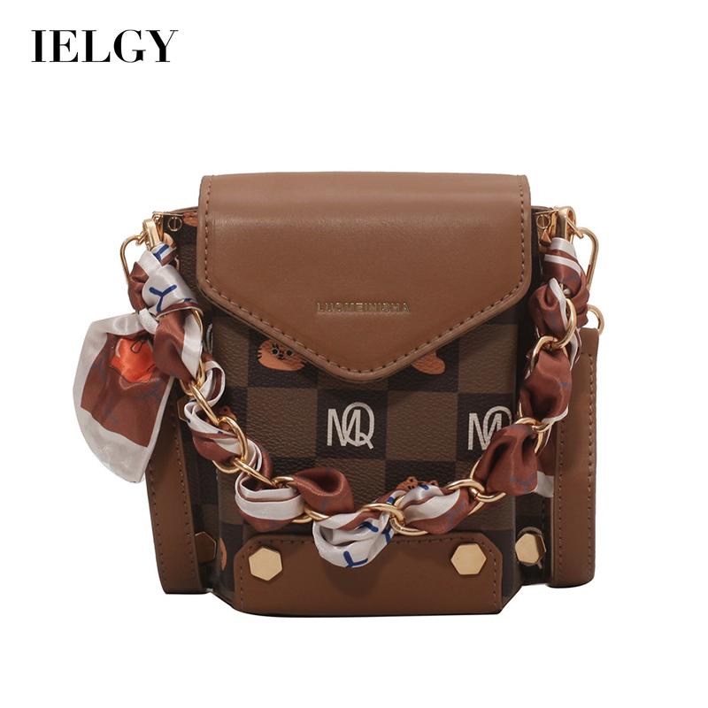 Túi đeo vai mini IELGY phối dây xích đựng điện thoại thời trang cho nữ