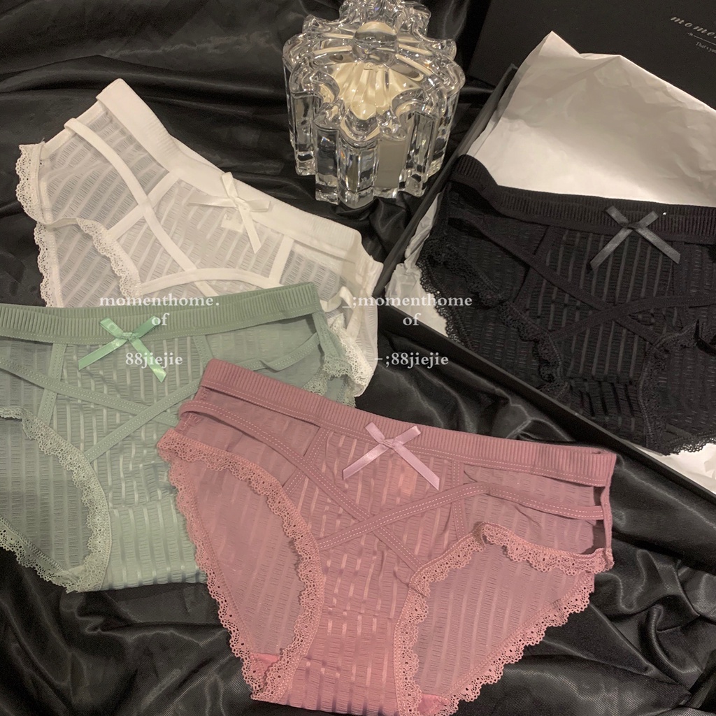 Quần lót ren nữ gân tăm đan dây Butterfly B4-07