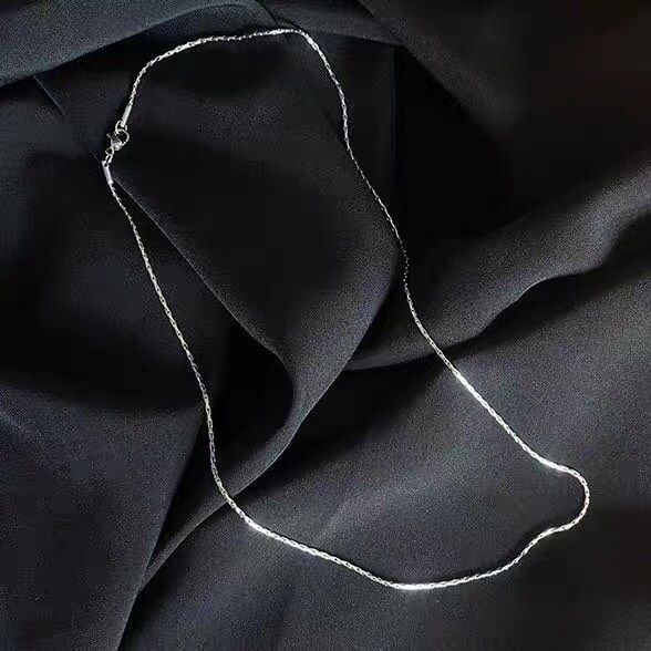 Vòng Thời Trang Dây Chuyền Trơn Basic Unisex Màu Bạc Cho Nam Nữ LOKI Accessories Chất Liệu Inox Không Gỉ