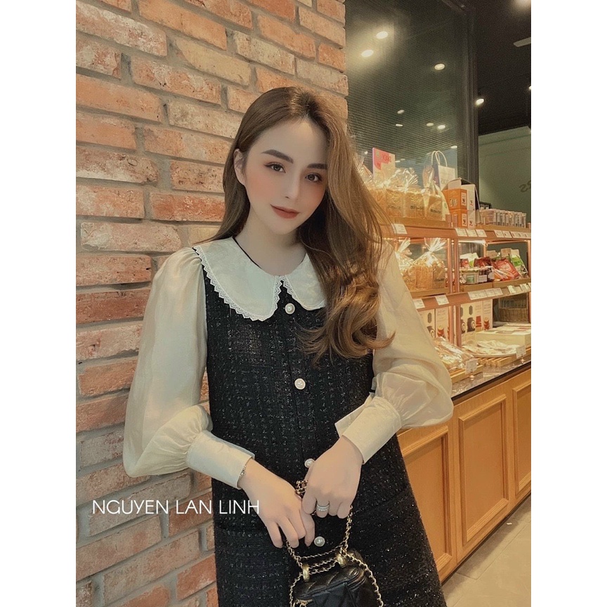 Váy dạ tuýt suông cổ sen _ Hàng Loại 1