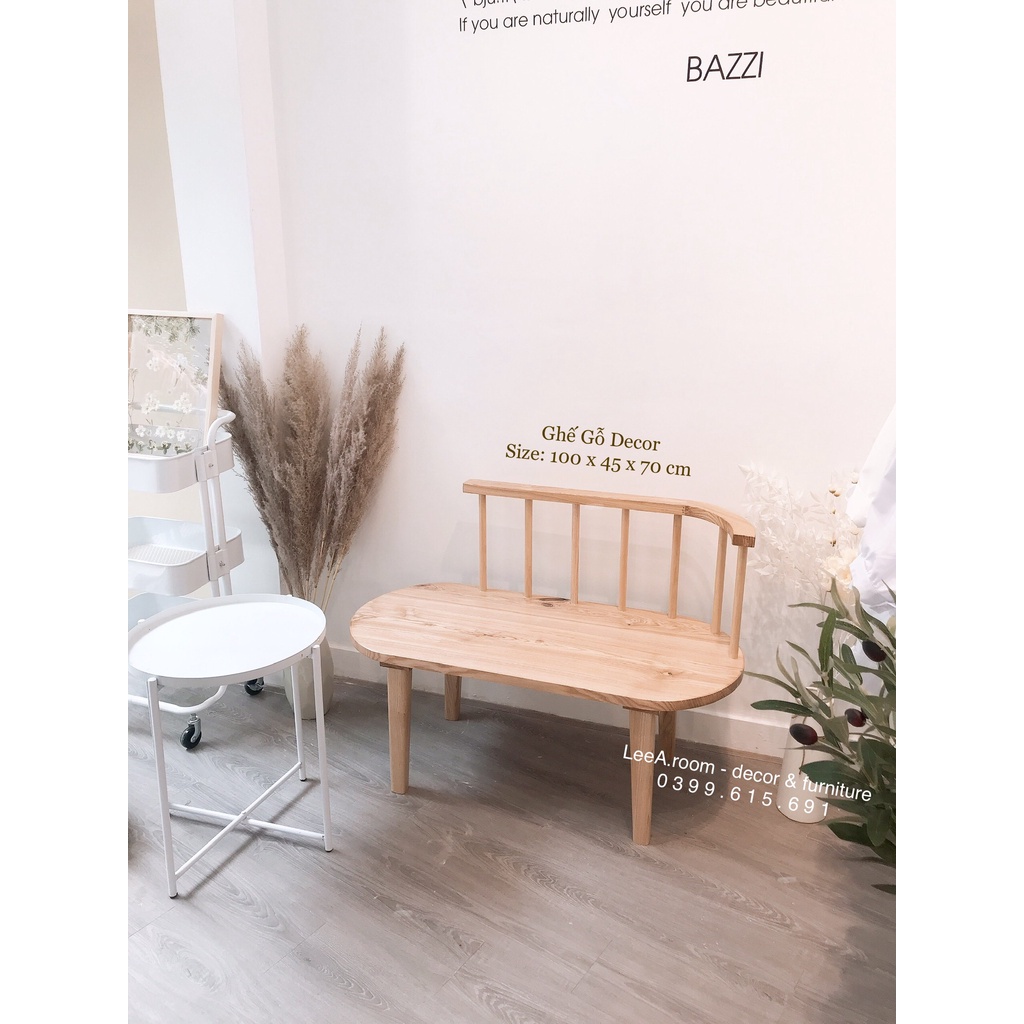 Siêu Phẩm Ghế Gỗ Decor - Ghế Chờ Cho Shop Phong Cách Hàn Quốc (Ảnh Thật)