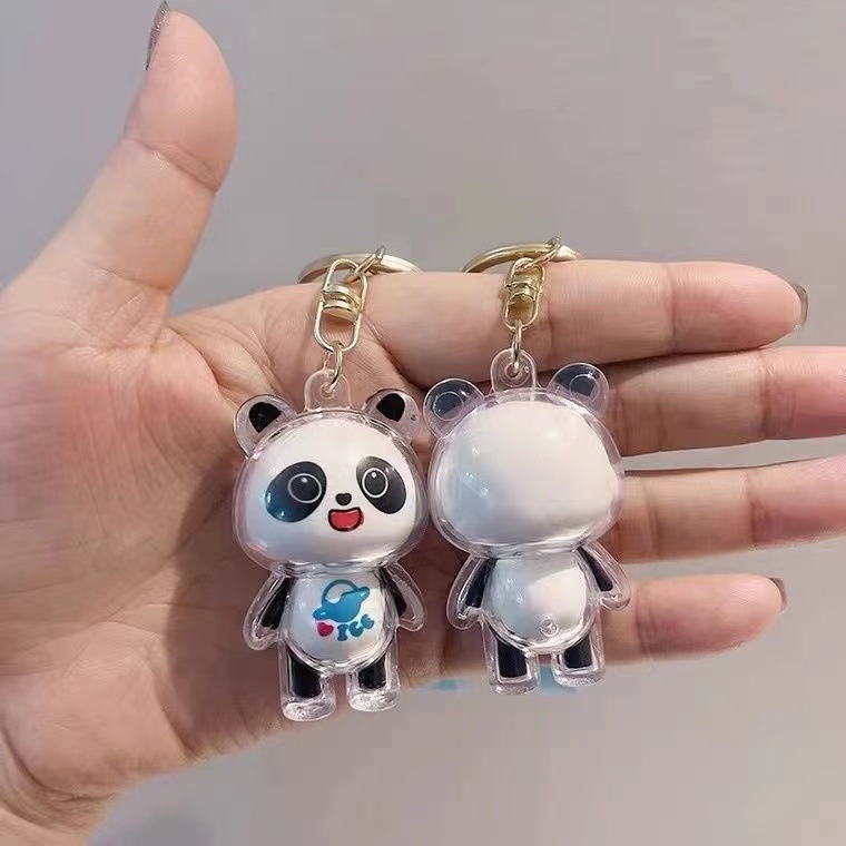 Móc chìa khóa hình gấu đóng băng trong dễ thương