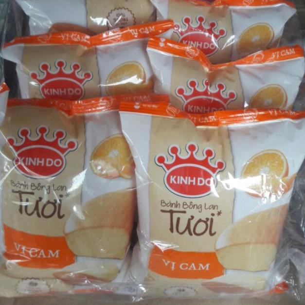 [mới] Bánh Bông lan Tươi Kinh Đô vị Cam 55G ( pack 10 cái)