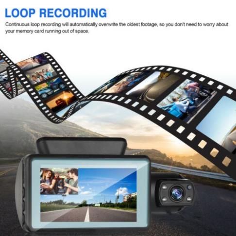 Camera Hành Trình ONTEKCO DASHCAM Ống Kính Kép 3" Ghi Hình DVR 1080P hồng ngoại ban đêm siêu sáng | BigBuy360 - bigbuy360.vn