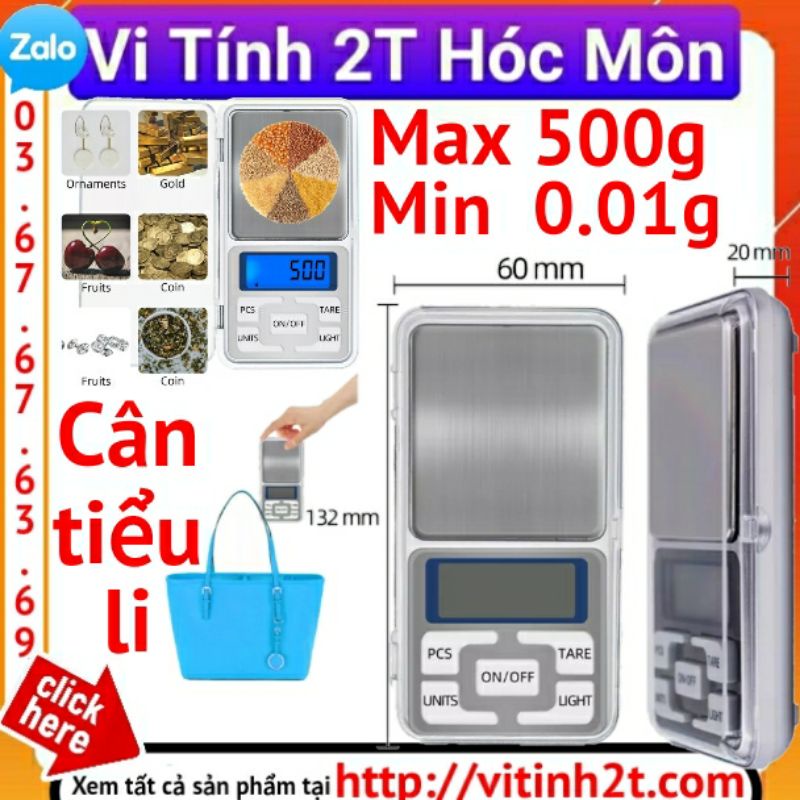 Cân tiểu li điện tử bỏ túi độ chính xác cao max 500g/ mini 0.1g