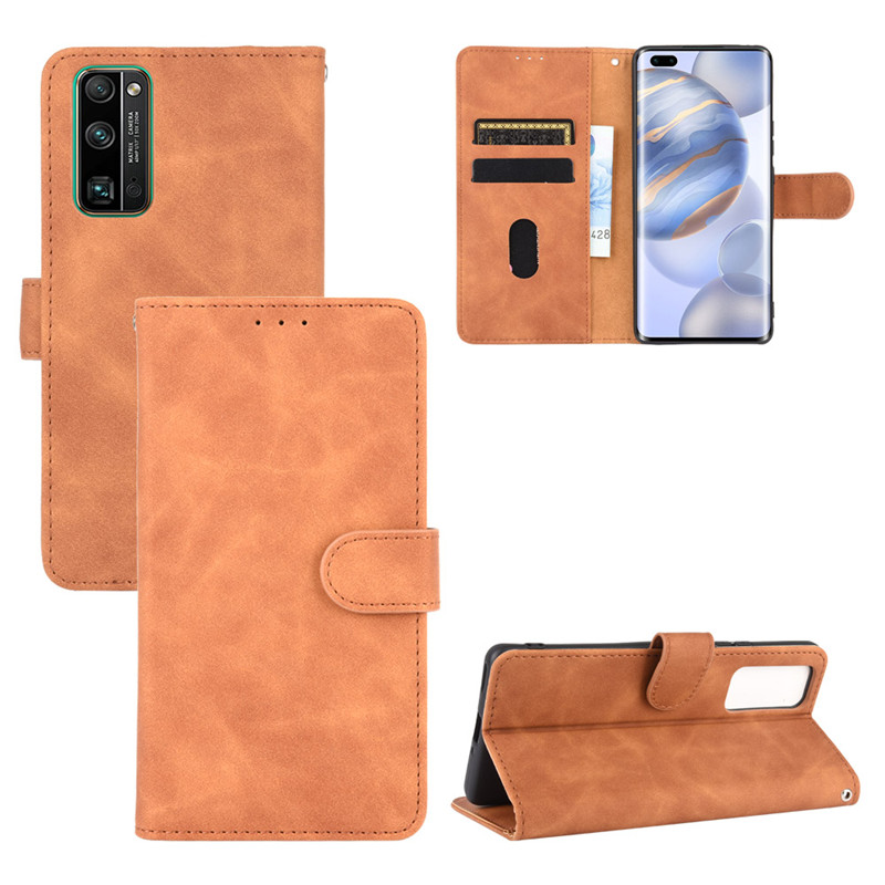 Luxury Frosted Skin Feeling PU Leather Wallet Flip Case Huawei Nova 7 Pro 7i 7SE 7 6 SE 6 5T 4E 3E Lite 3 3 Plus Magnetic Buckled Soft Cover Casing