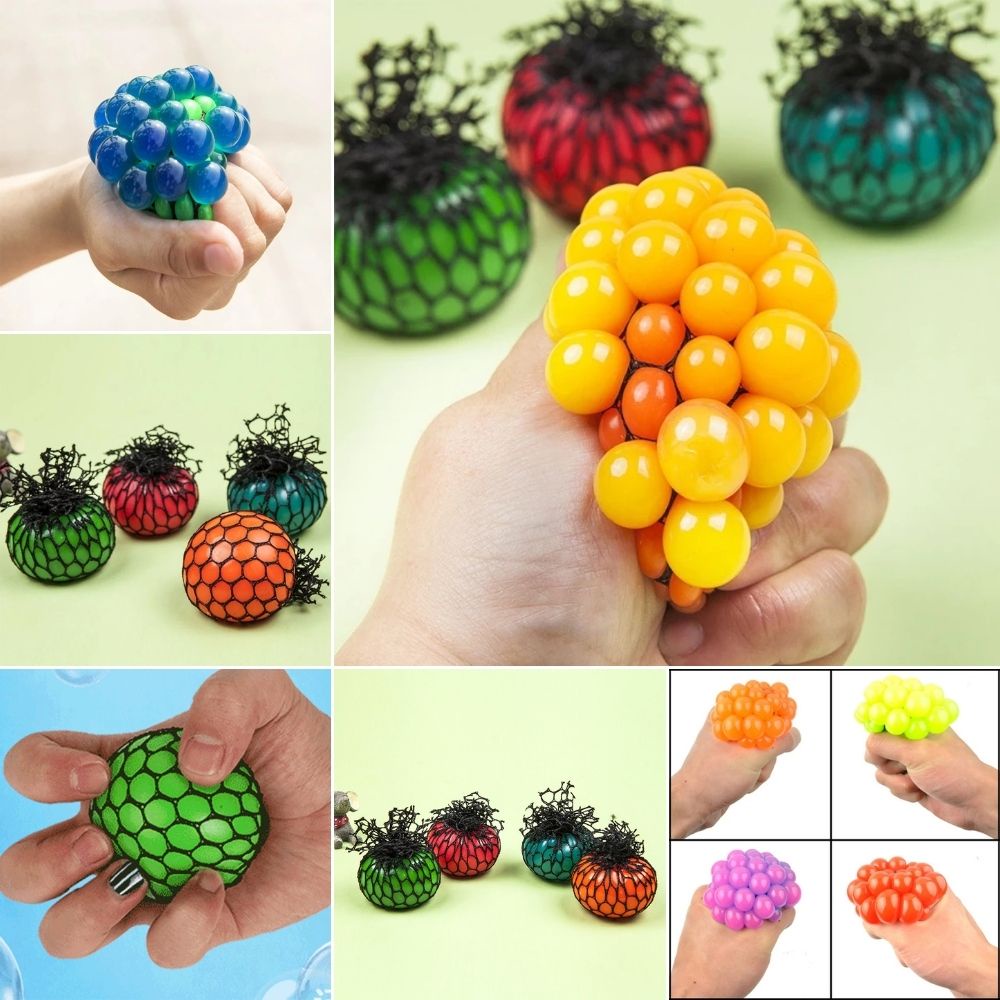 Đồ chơi quả bóng lưới màu cầu vồng giải tỏa căng thẳng