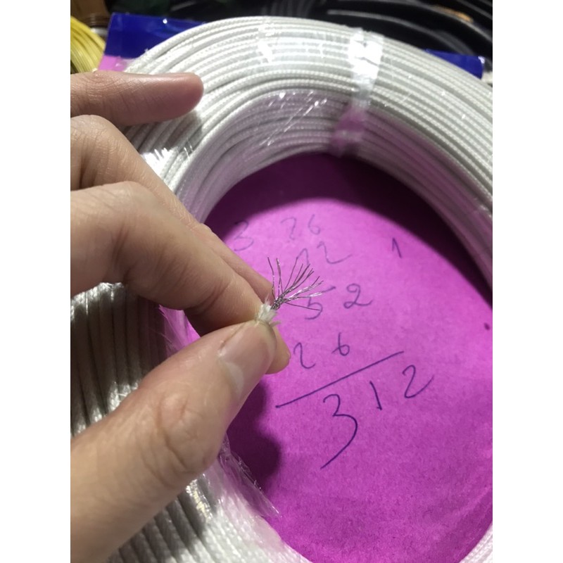 Dây chịu nhiệt vỏ thuỷ tinh 0.5mm2 - 100m