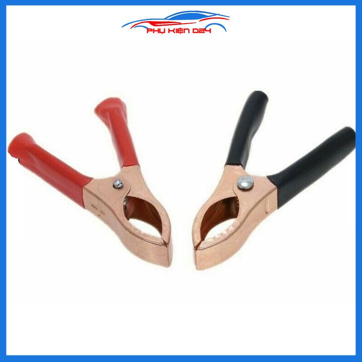 Bộ 2 kẹp ác quy cỡ nhỏ chịu dòng 30A hai màu đỏ đen