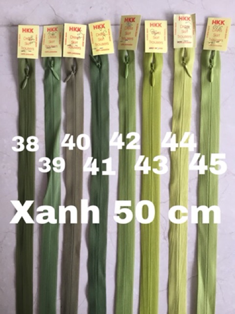 Dây khoá kéo giọt lệ 25cm 50cm 60cm - giá 1 túi