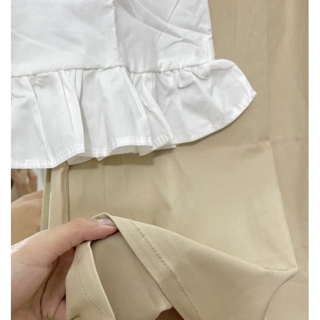 Chân Váy Midi+Áo Sơ Mi Công Sở Cao Cấp,Vải Kate Hàn nhập khẩu cao cấp,Form Dáng Cực Đẹp
