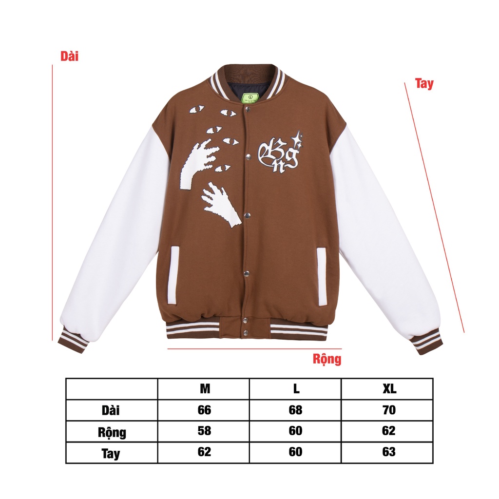 Áo khoác BADNOTGOOD EYES VARSITY (Nâu)