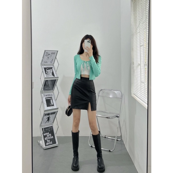 ÁO CROP CADIGAN CỘT NƠ THẦN THÁNH