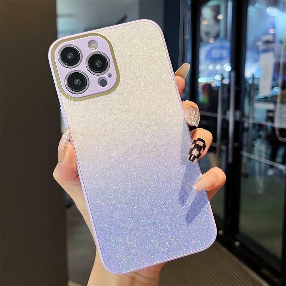 Ốp Điện Thoại Màu Gradient Lấp Lánh Thời Trang Cho iPhone 14 Max 14 13Pro Max 12 11 X / XS XR XSMAX 7P / 8P