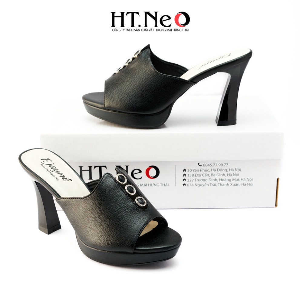 Sandal nữ HT.NEO Thiết kế điệu đà, sang chảnh gót cao đến 9cm, đường nét tinh tế đính khuy cài bắt mắt SDN122