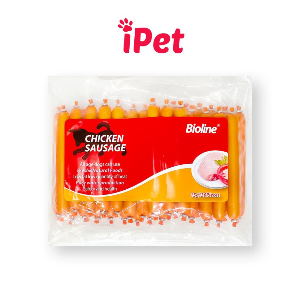 luca3004  🌭 Xúc Xích Cho Chó Mèo Hamster Thú Cưng Dinh Dưỡng Giàu Vitamin, Đạm Bioline - iPet Shop