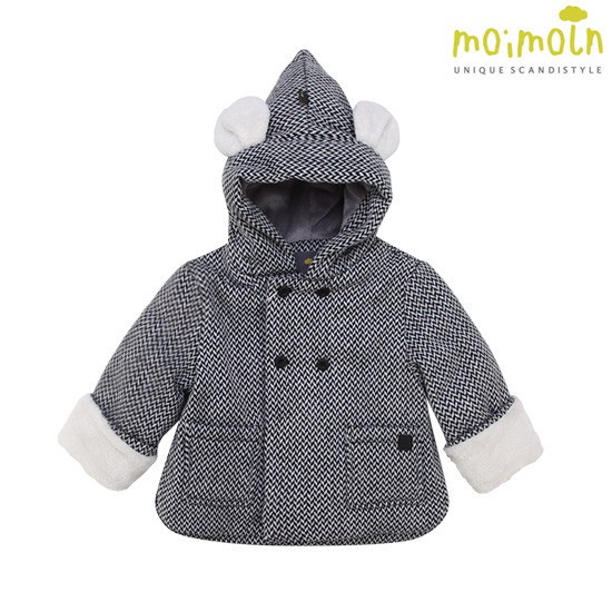 Áo khoác dạ Moimoln lót lông siêu ấm cho bé