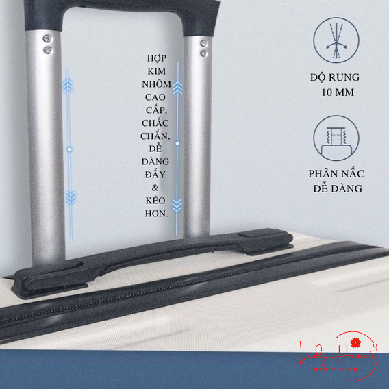 Vali Du Lịch Tay Kéo In Hình Gấu Dễ Thương Chất Liệu Nhựa Nhám PC+ABS Cao Cấp Hàng Sẵn Đủ Size 20/24/26 inch