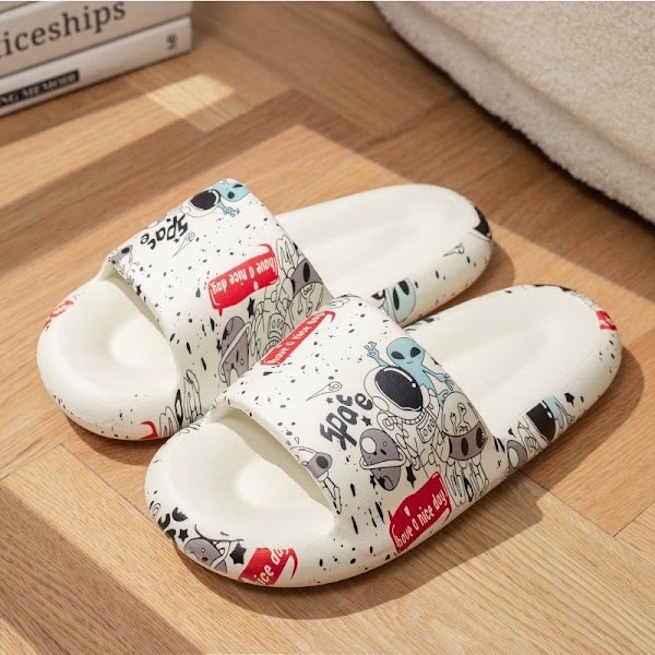Dép bánh mì nam nữ họa tiết Space "Have a nice day" cực phẩm 2022