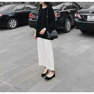 Quần cullotes trắng hot - quần ống rộng loại 1