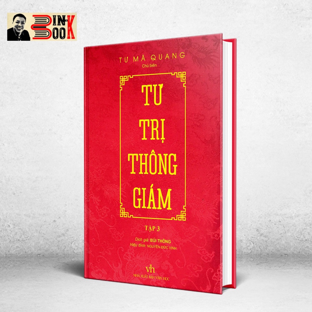Sách - Tự Trị Thông Giám - biên niên sử 5000 năm Trung Quốc - Tập 3– Tư Mã Quang – Bìa cứng bọc giấy gấm vân rồng