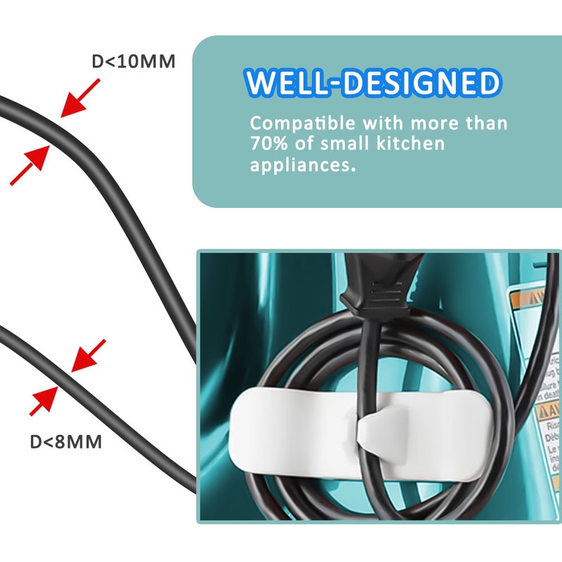 1 Giá Đỡ Dây Cáp Gọn Nhẹ 2 Loại Tự Dính Tiện Dụng Cho Nhà Bếp