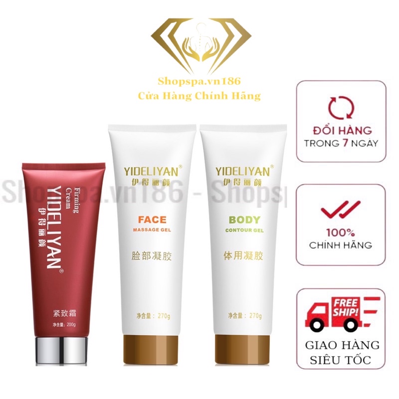 Bộ 3 Tuýp Gel Nâng Cơ Face And Body Yideliyan Cao Cấp Chính Hãng Kem Điêu Khắc Giảm Béo Thon Gọn Xóa Nhăn Chai 270g