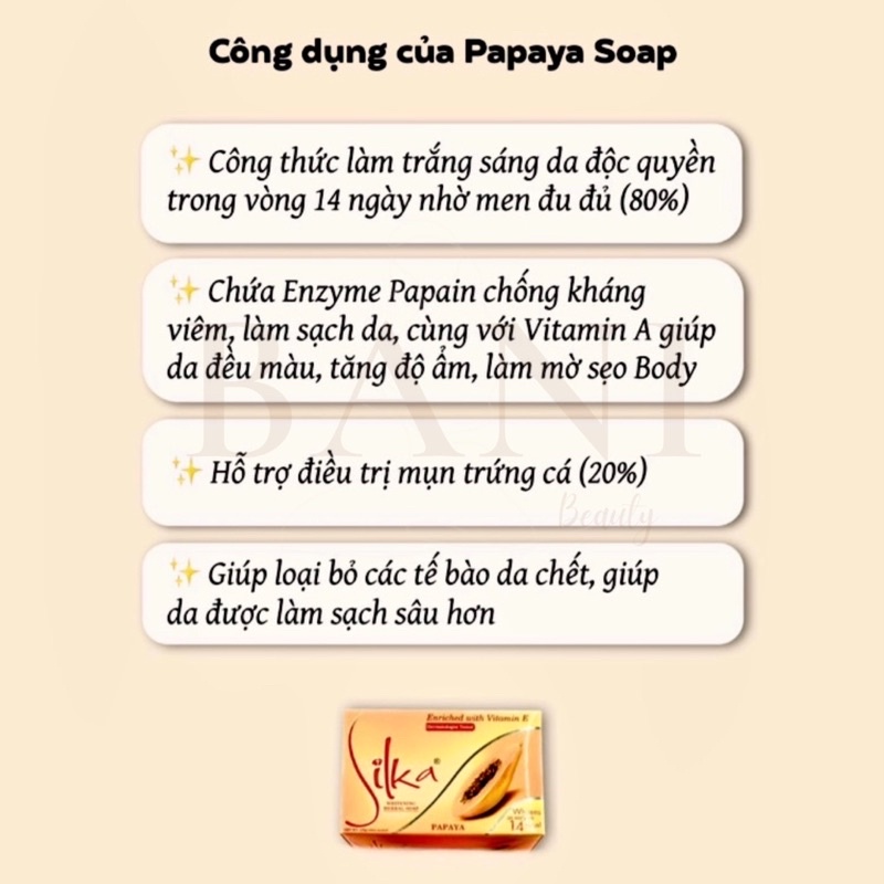 Xà Phòng Đu Đủ Trắng Da Silka Papaya Soap