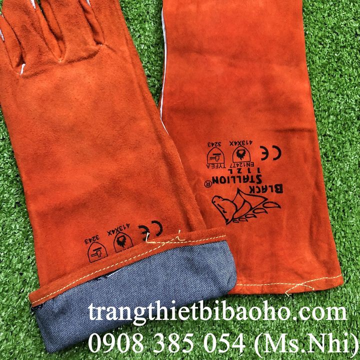 Găng tay da hàn Black Stallion 112- Hình thật