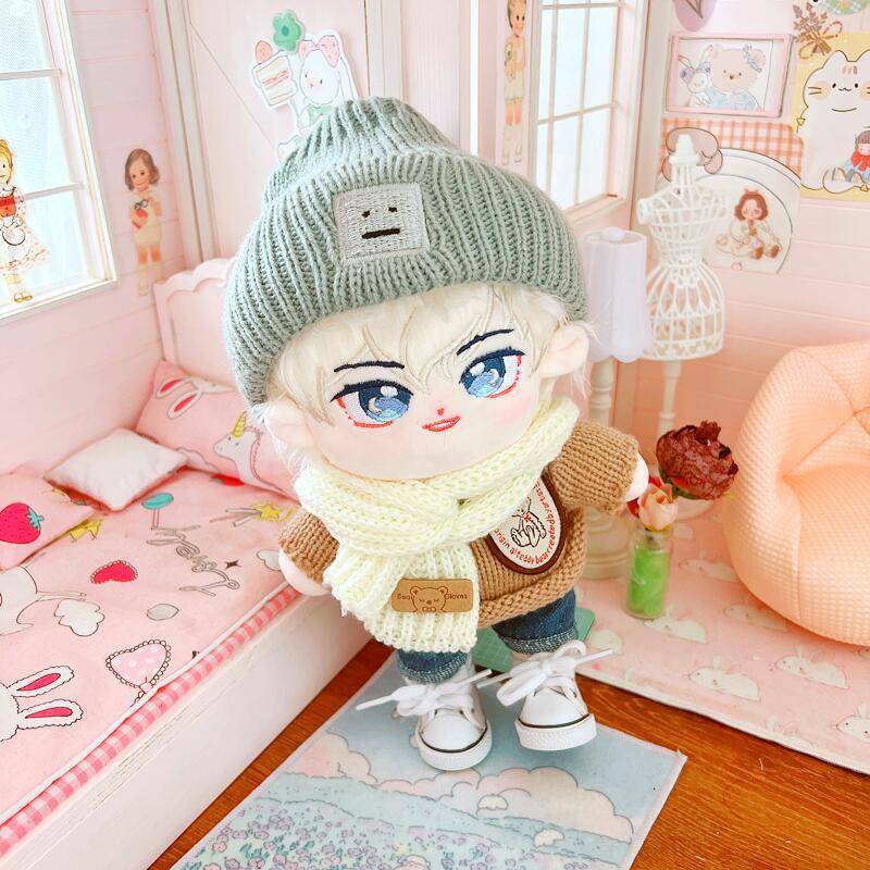 Bộ Quần Áo Sweater Kèm Mũ Hình Gấu Hoạt Hình 20cm Thay Thế Cho Búp Bê DIY