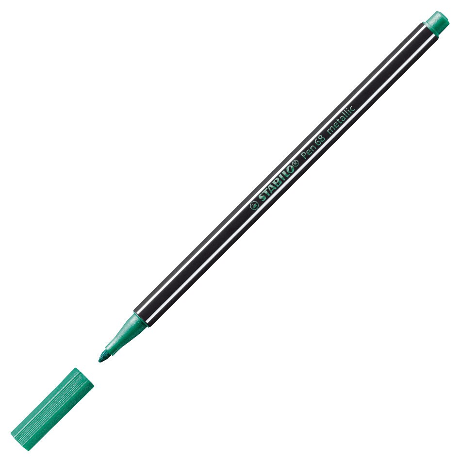 Bút lông nhũ Stabilo Pen 68 Metallic Marker – 1.4 mm – Màu xanh lá nhũ (Green)