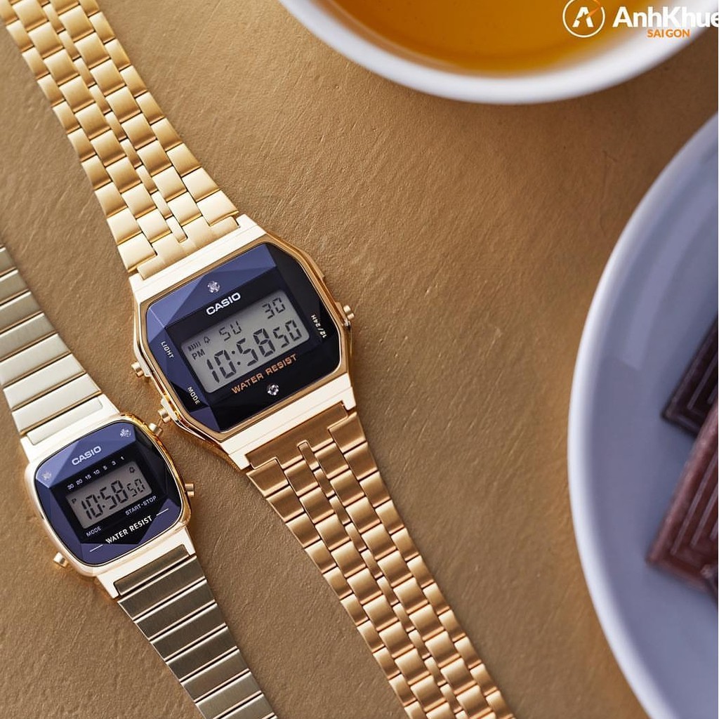 [Hàng chính hãng] Đồng hồ Casio nam nữ A159 & La670 authentic diamond