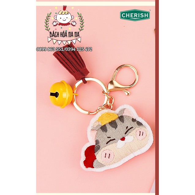 Cặp vợ chồng thêu chìa khóa/ động vật nhỏ chìa khóa ĐÁNG YÊU/ DIY thêu thủ công chìa khóa / BÁCH HÓA NA NA