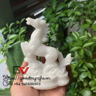 Tượng Đá Ngựa Trang Trí Phong Thủy - Đá Non Nước Đà Nẵng - Chiều cao 12cm