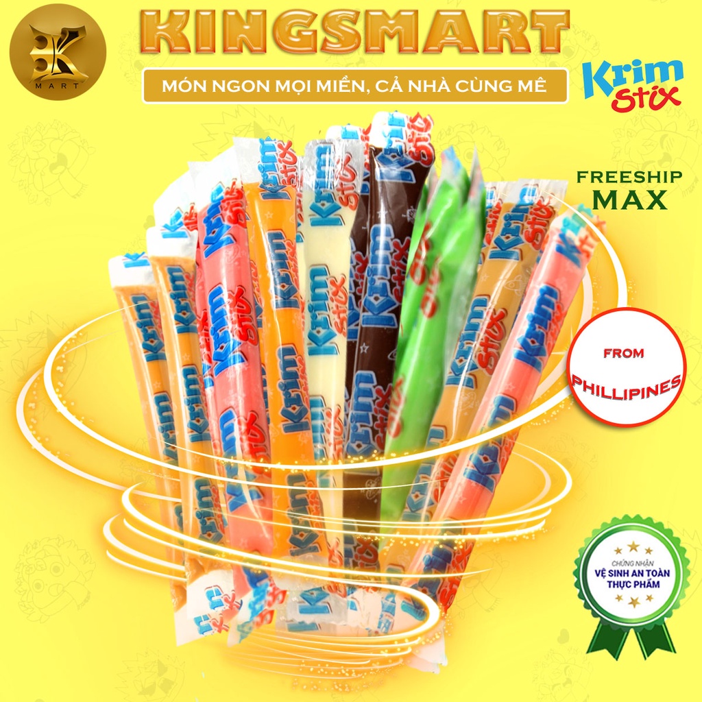 Kẹo que tan chảyKRIM STIX vị Socola, Phô mai, Khoai môn, Sữa Dứa, Sữa, Dâu