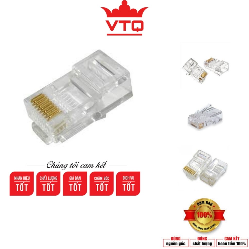 Hạt mạng RJ45, đầu bấm mạng thương hiệu AMP chính hãng (1 hộp 100 cái).shopphukienvtq