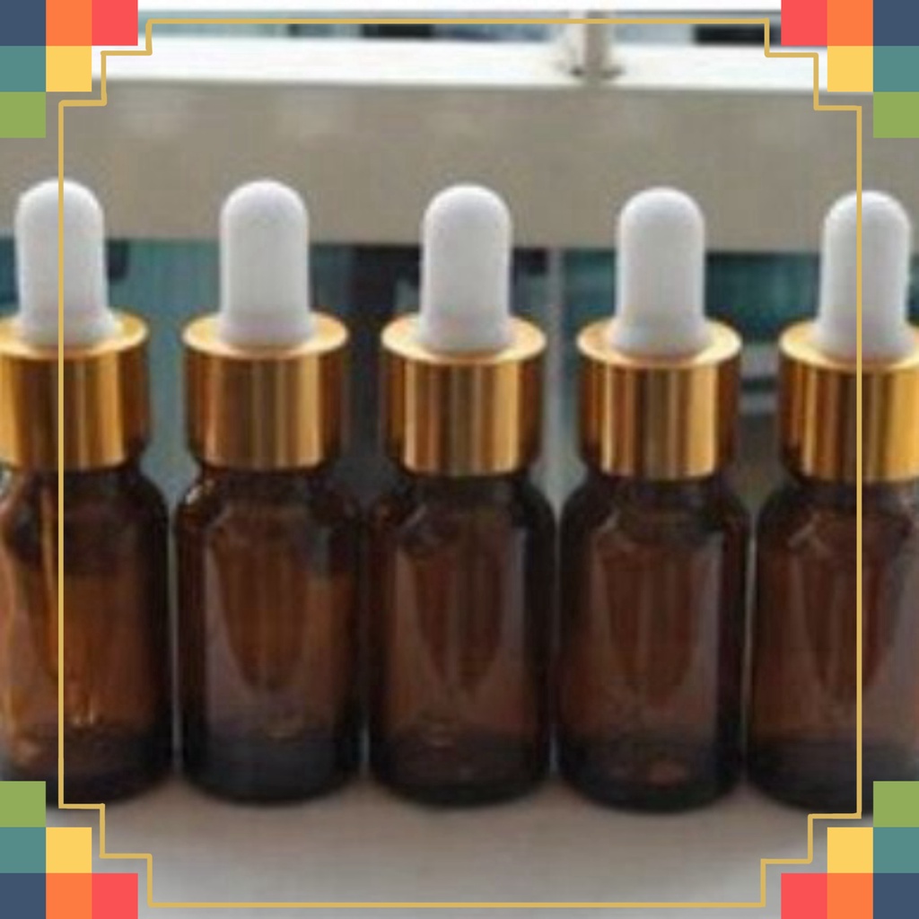 Chai Chiết Tinh Dầu Thủy Tinh 15ml/20ml/30ml Bóp Giọt Khoen Vàng - Lọ Đựng Tinh Dầu - Lọ Đựng Serum Nắp Bóp /scosmetic68