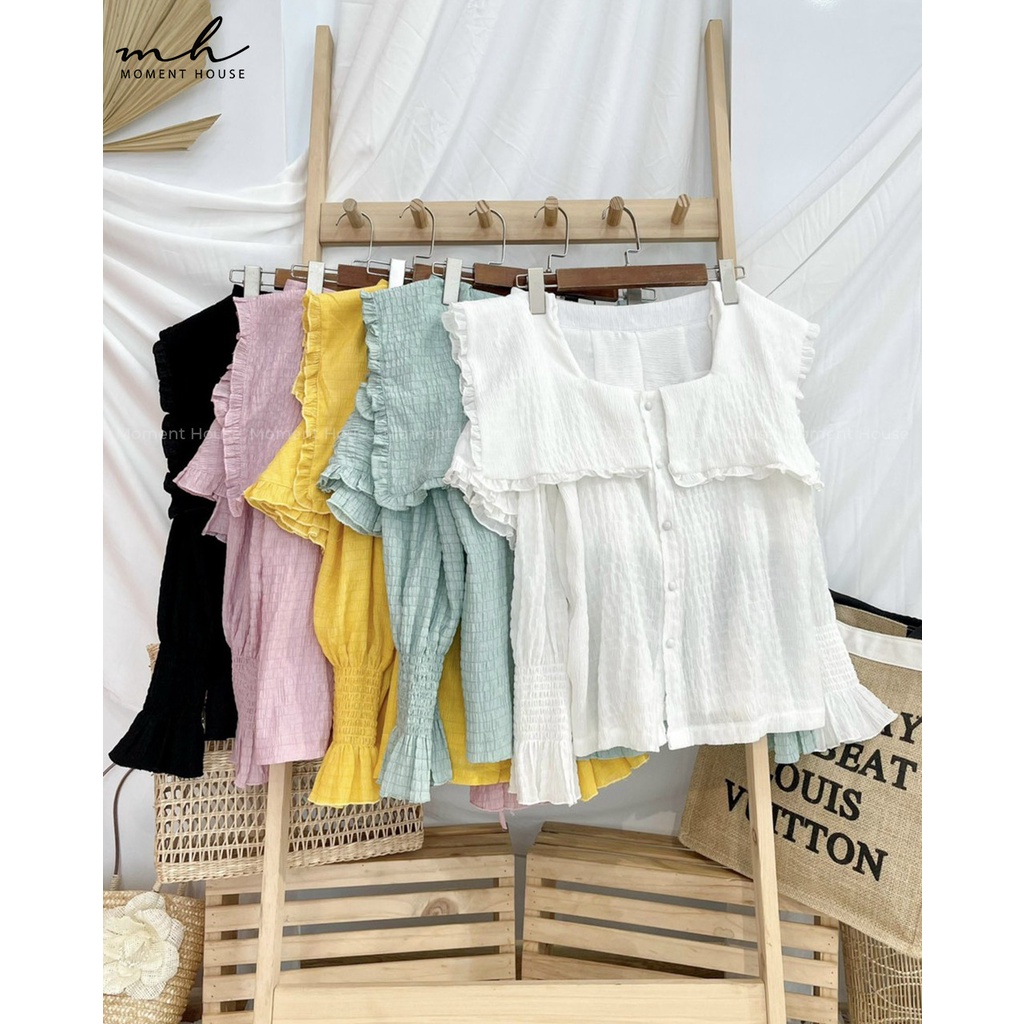 SET xốp đùi 2 món, cổ bèo nút bọc, chất thun xốp, bảng màu hot, outffix đơn giản dễ mặc, có 2 size SM