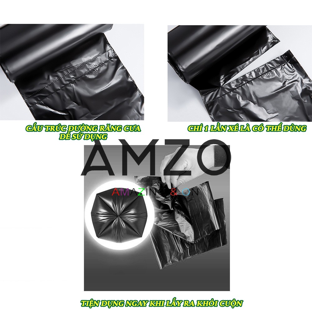 Combo 10 Cuộn túi đựng rác [SALE OFF] sinh học tự phân hủy AMZO Nhiều màu (55x65cm)