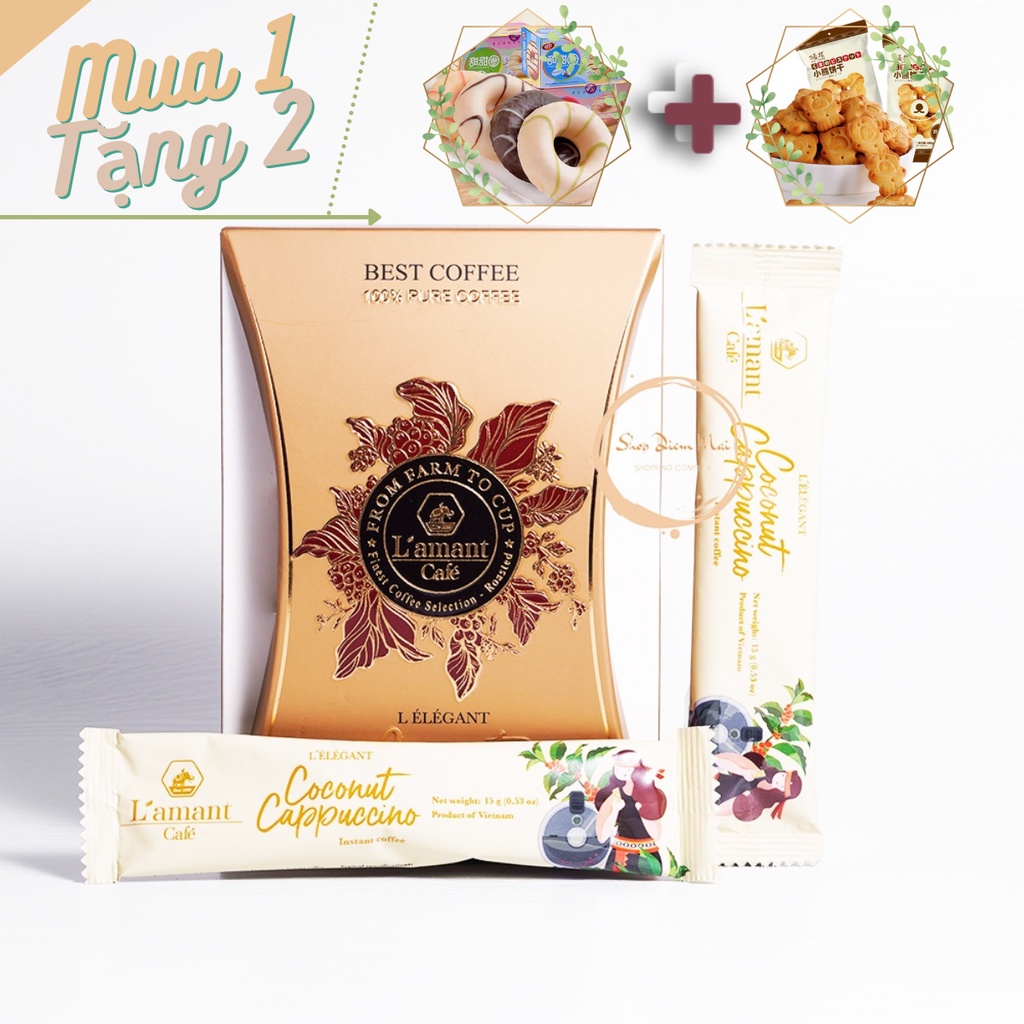 Cà Phê Hòa tan Vị Dừa L'amant Café Coconut Cappuccino Phiên Bản 2023