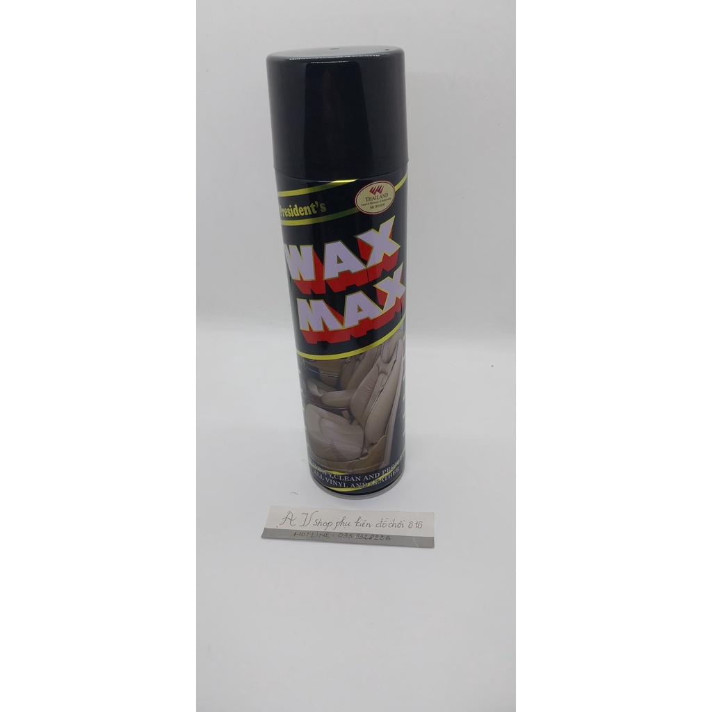 Chai xịt đánh bóng đồ gỗ, nội thất xe hơi  Wax Max Thái Lan 500ml - Hàng nhập khẩu