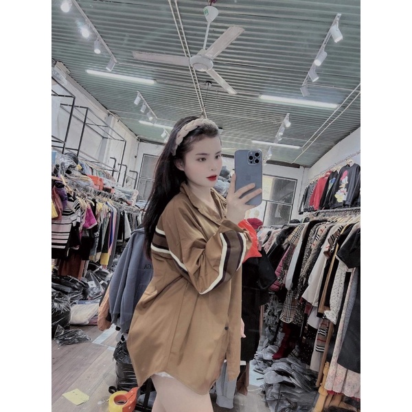 [Mã FAMARAL1 giảm 10K đơn 50K] Áo sơ mi nâu from thụng