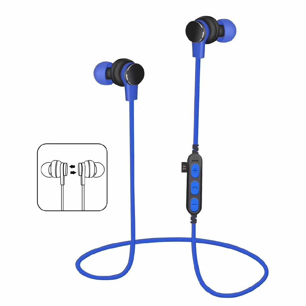 MS-T1 Wireless Headphone Magnet Sports Bluetooth Earphone with Mic TF Card Slot