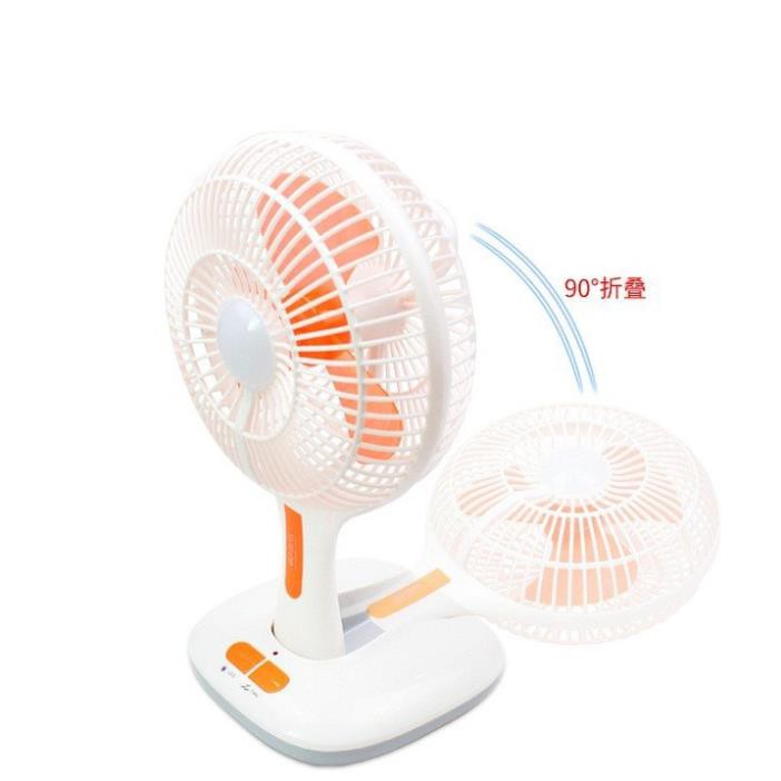 Quạt Tích Điện Ông Tây KM F0166 có đèn 2 chế độ gió kiêm sạc dự phòng gấp gọn - KMF0166