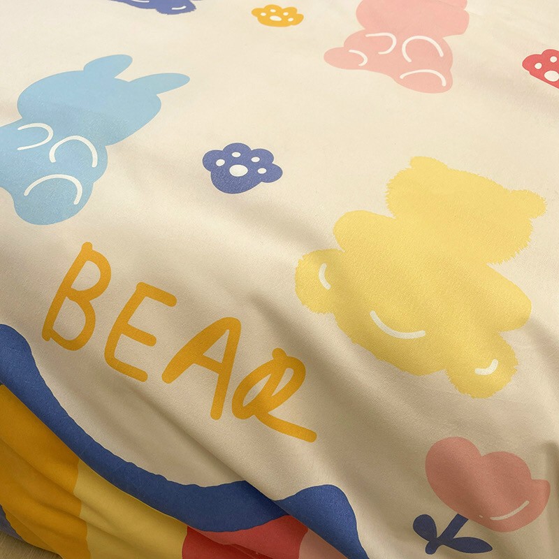 Trọn bộ 4 món vỏ chăn ga gối poly cotton poly nhập khẩu HASUKO bảy sắc cầu vồng mẫu mói nhiều màu sắc.đủ kích thước