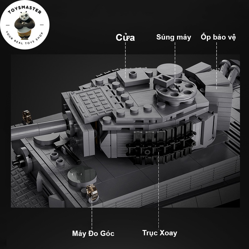 Đồ Chơi Lắp Ráp Xếp Hình Xe Tăng Điều Khiển Từ Xa Mô Hình Tiger Tank ModelC61071 Với 925 Mảnh Ghép