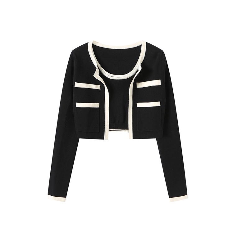 QKOOLE  Áo khoác cardigan/Áo sát nách phong cách Hàn Quốc trẻ trung cho nữ