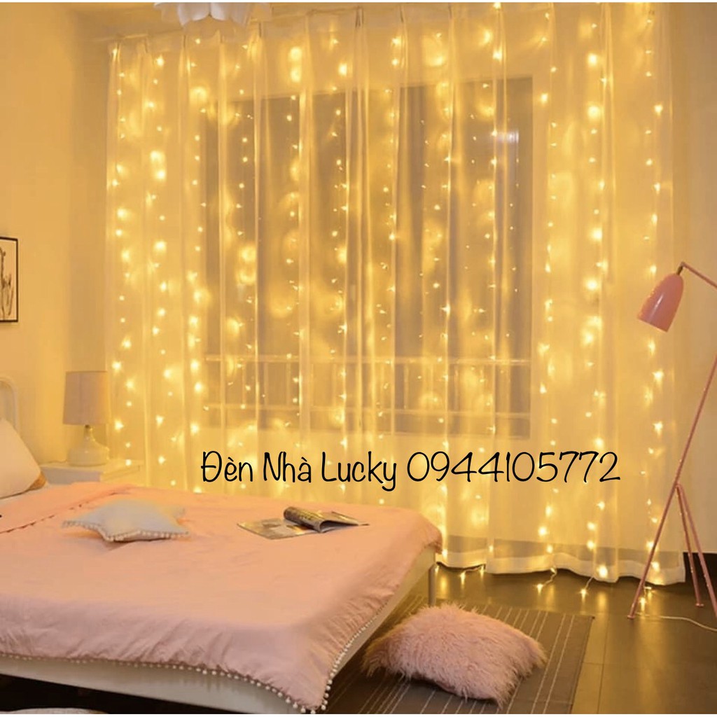 Đèn Led Rèm Mưa Rơi 3mx3m - Đèn Thả Mành Nhấp Nháy có Remote Trang trí quán cafe, tiệc cưới, sân vườn lung linh