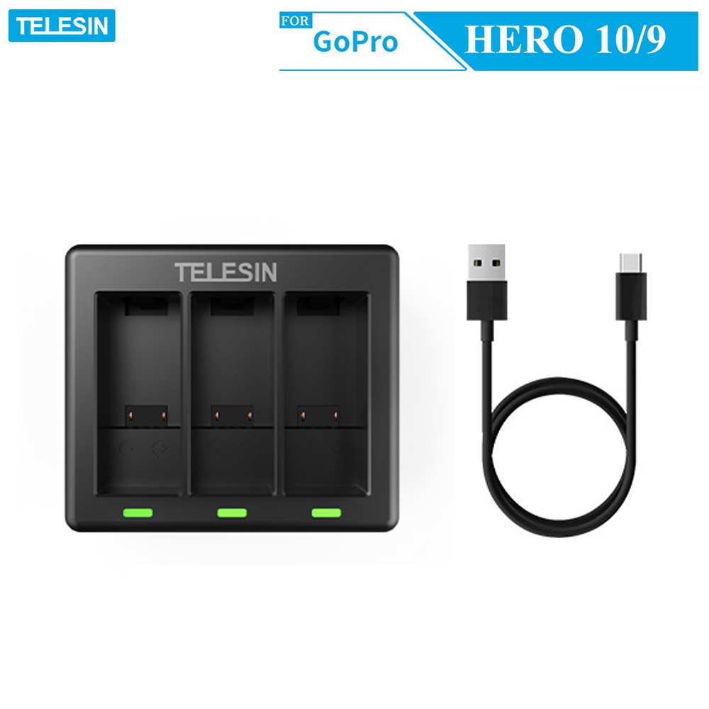 Sạc TELESIN cho máy quay GOPRO HERO 9, GOPRO HERO 10 - (SG9-02)