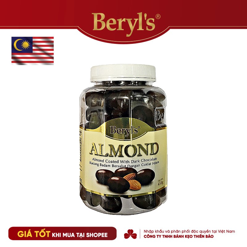 Chocolate Beryl's Almond Dark 450g hũ